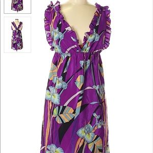 Bilingual Floral Purple Dress Size 2